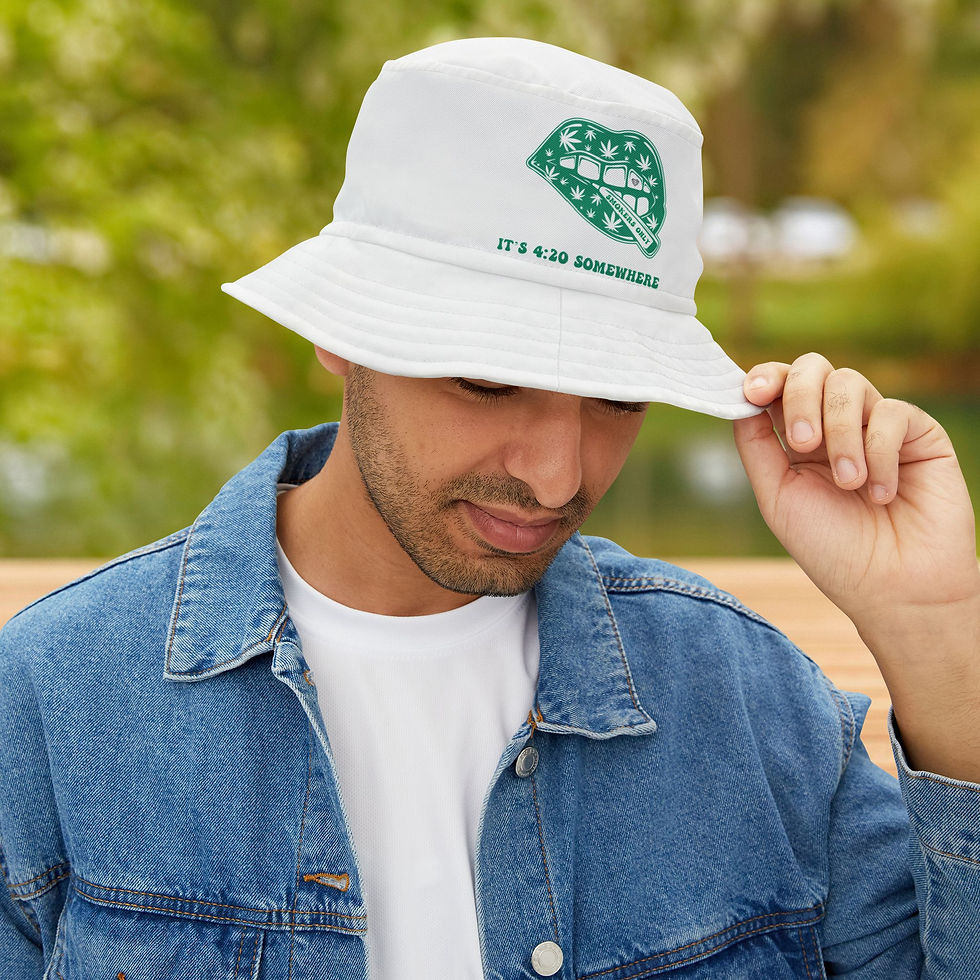 Thumbnail: Bucket Hat Cannabis Design, Trendy 420 Headwear, Gifts for Smokers, Festival Hat