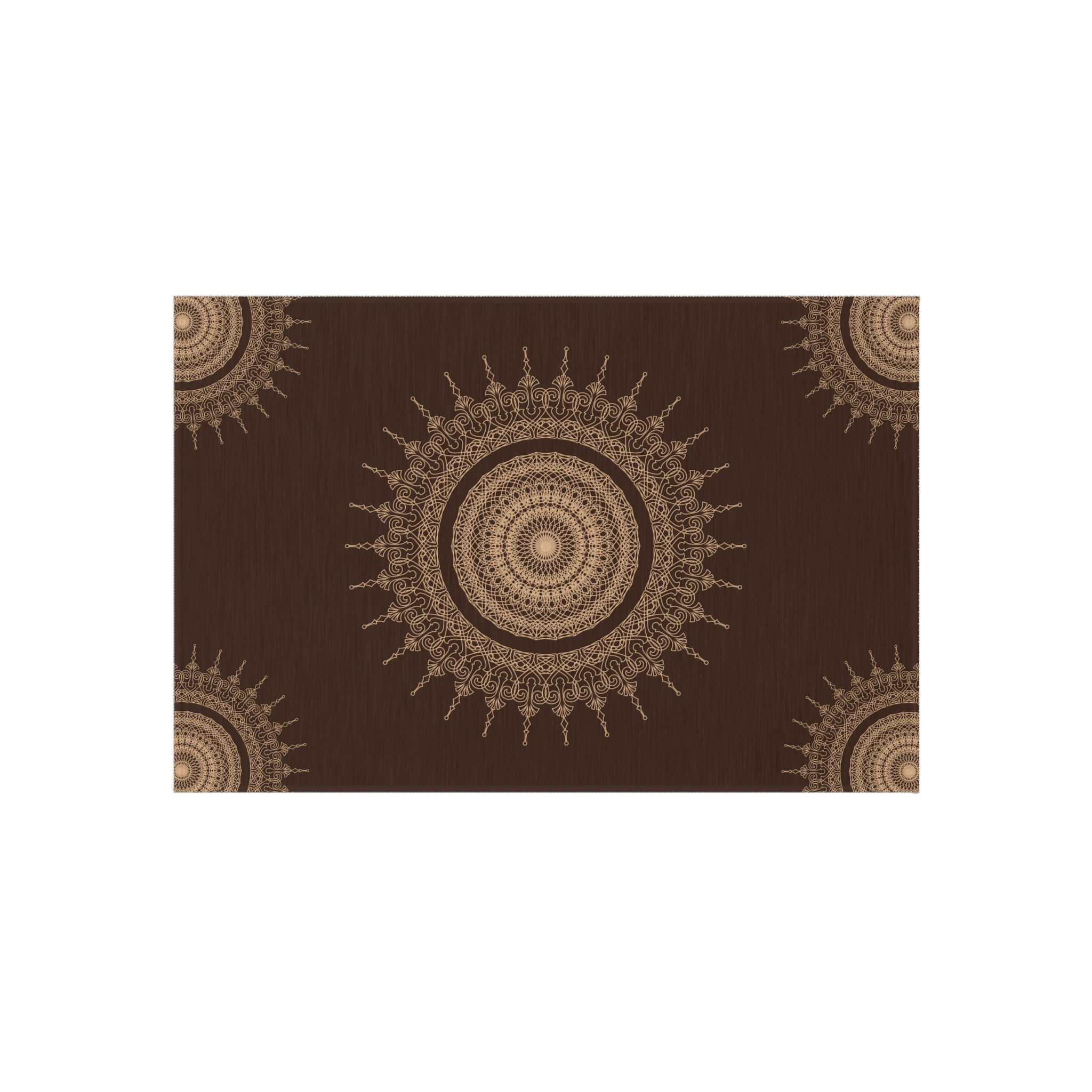 Brown Mandala Outdoor Rug Bohemian Patio Mat | Relaxation Gatherings Home Decor