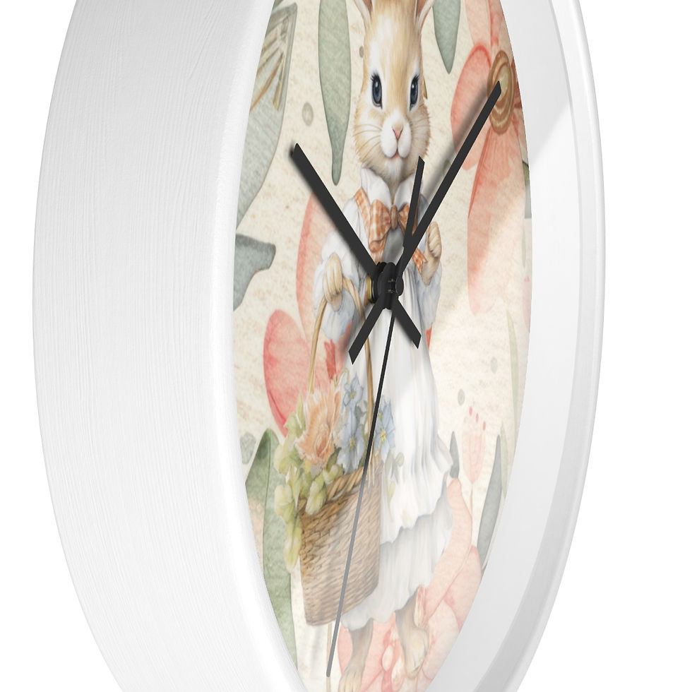 Thumbnail: Bunny with A Basket | Infant | Child Bedroom Wall Clock 