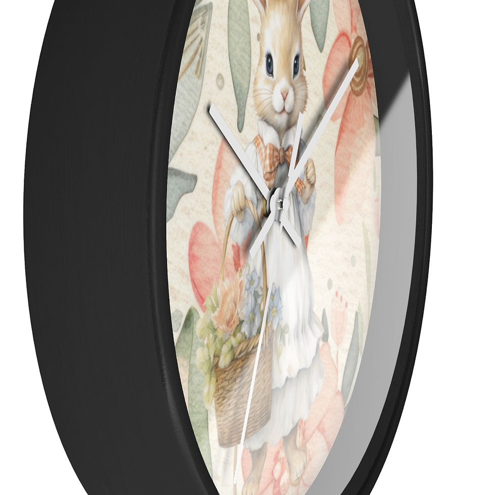 Thumbnail: Bunny with A Basket | Infant | Child Bedroom Wall Clock 