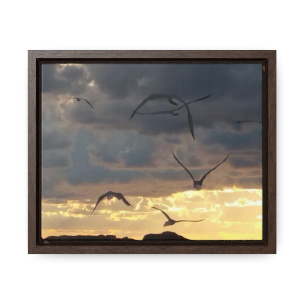 Seagulls Over Lake Erie Gallery Canvas Wraps, Horizontal Frame