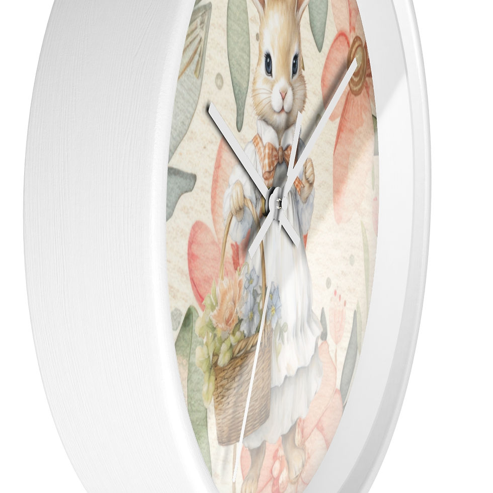 Thumbnail: Bunny with A Basket | Infant | Child Bedroom Wall Clock 