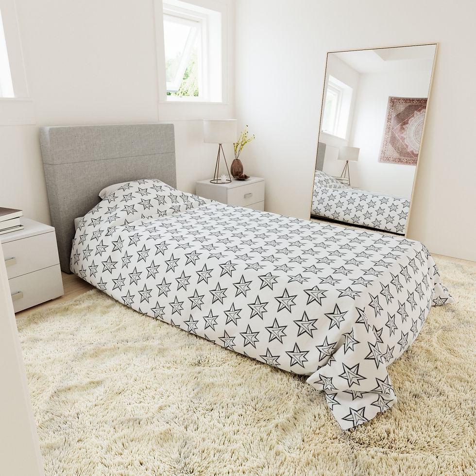 Thumbnail: Starry Dreams Duvet Cover | Black and White | 3 Sizes