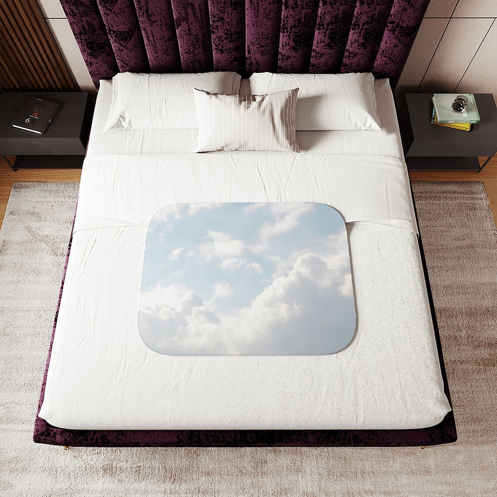 Thumbnail: Blue Sky w/ Clouds Sherpa Blanket, Two Colors