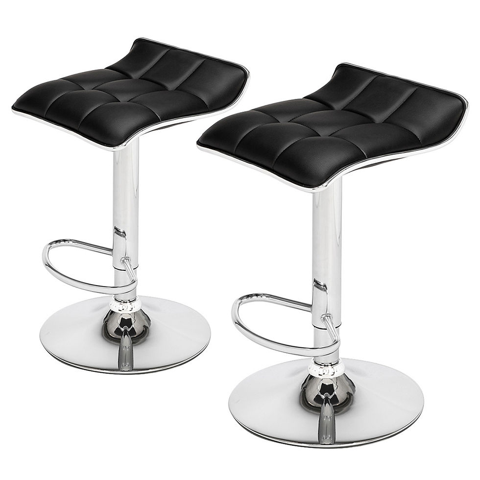Set of 2 Adjustable Swivel Barstools, PU Leather with Chrome Base, Gaslift Pub C