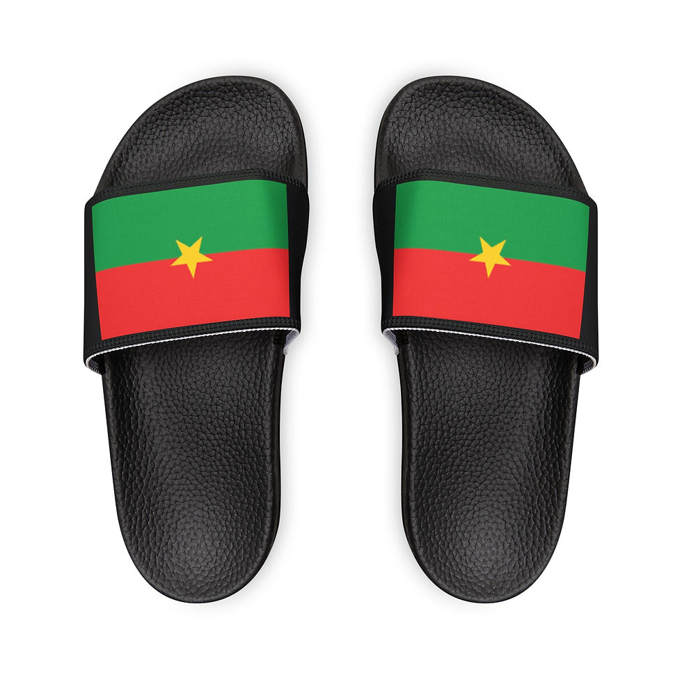 Thumbnail: Burkina Faso Flag Slide Sandal | Men's Removable-Strap Sandals | Summer Footwear