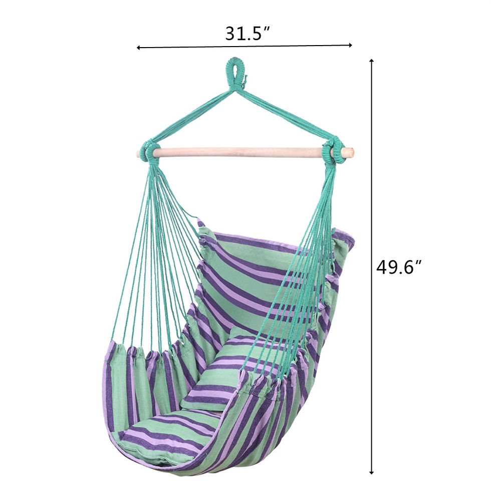 Thumbnail: Free shipping Distinctive Cotton Canvas Hanging Rope Chair with Pillows Green YJ