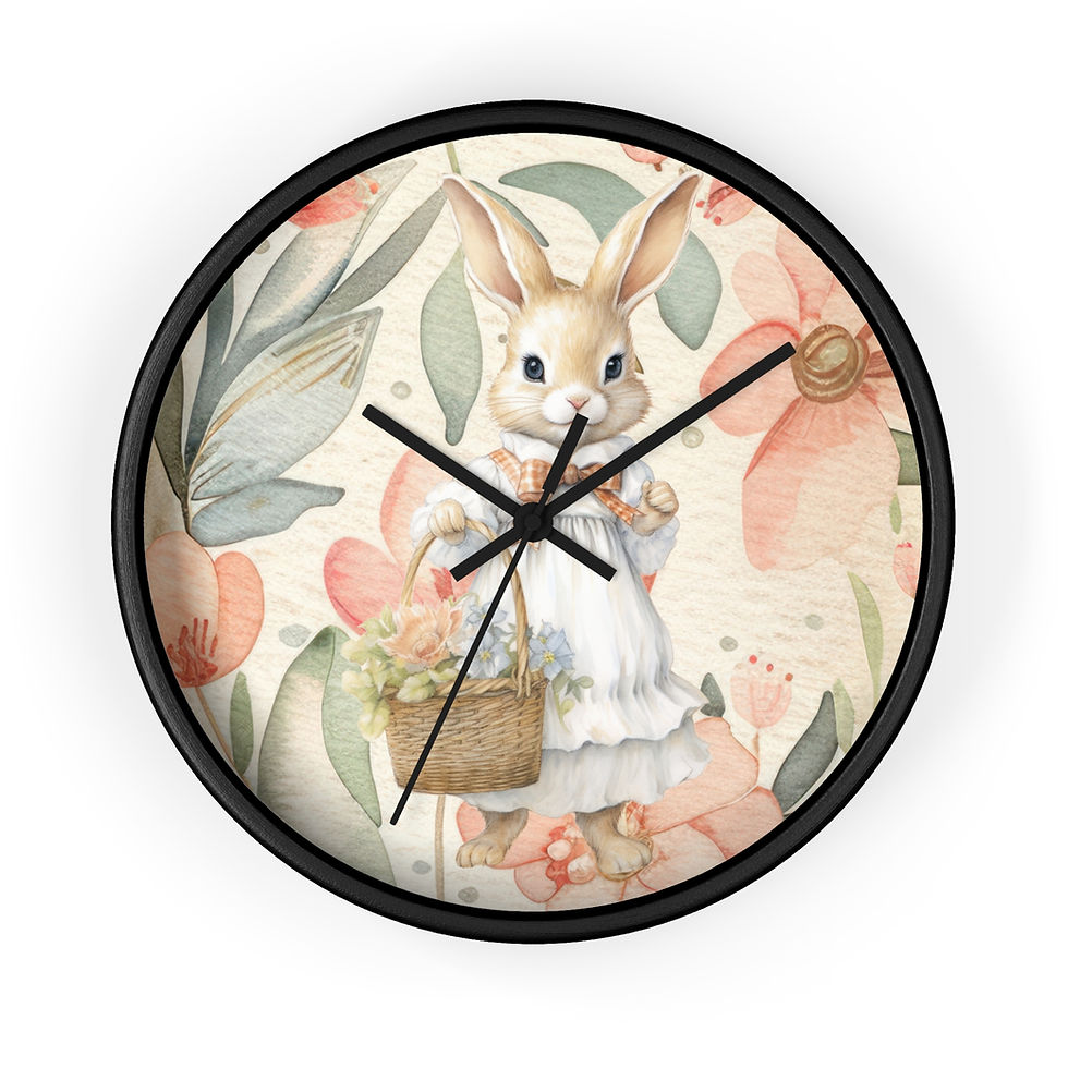 Bunny with A Basket  Infant| Child Bedroom Wall Clock 