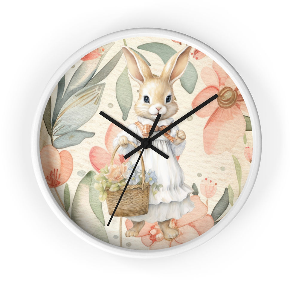 Thumbnail: Bunny with A Basket | Infant | Child Bedroom Wall Clock 