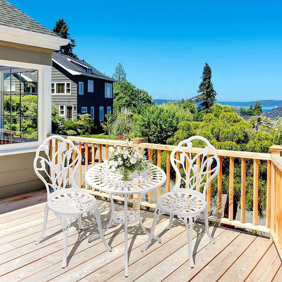 Thumbnail: 3-Piece Bistro Table Set, Cast Aluminum Outdoor Bistro Furniture Set, Patio Bist