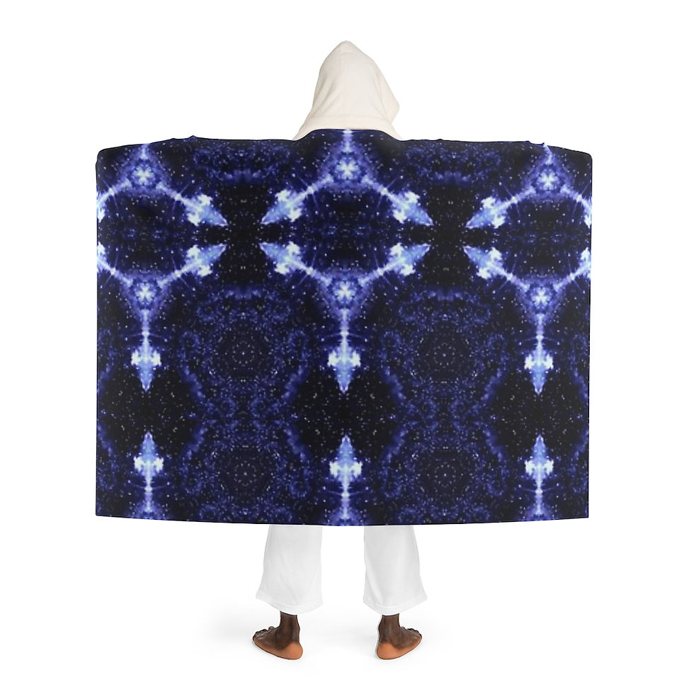 Thumbnail: Starry Night Hooded Sherpa Fleece Blanket
