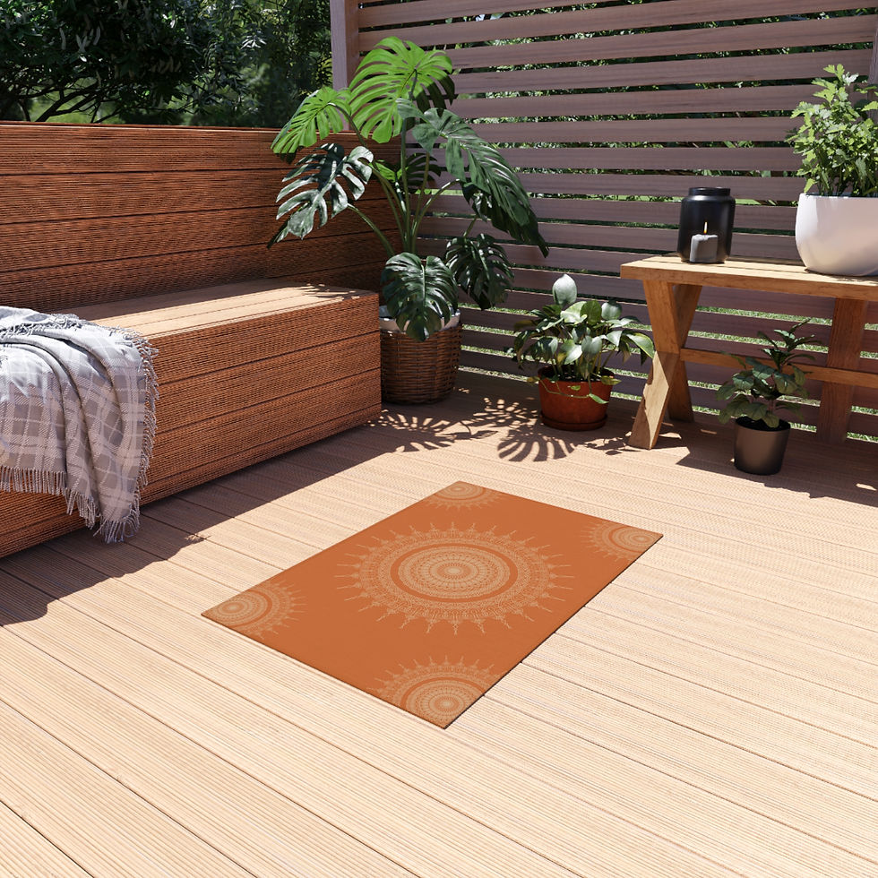 Thumbnail: Mandala Outdoor Rug - Bohemian Patio Mat for Relaxation and Gatherings