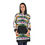 Thumbnail: Multicolored Hoodie Dress with Black Trim Womens Tunic Sweatshirt Comfy Pullover