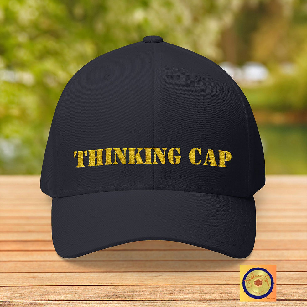 Thumbnail: Embroidered  Cap for Thinking | Novelty Wear | Reminder Gift Idea 