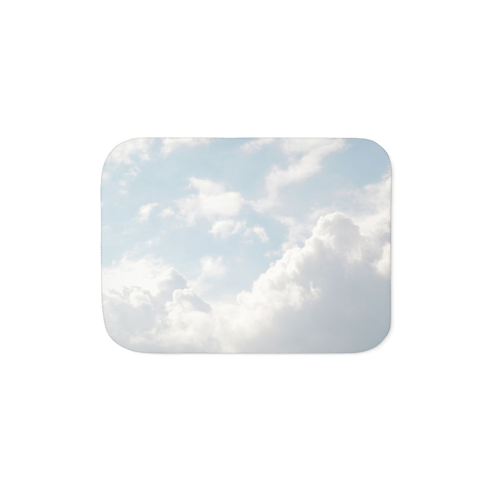 Thumbnail: Blue Sky w/ Clouds Sherpa Blanket, Two Colors