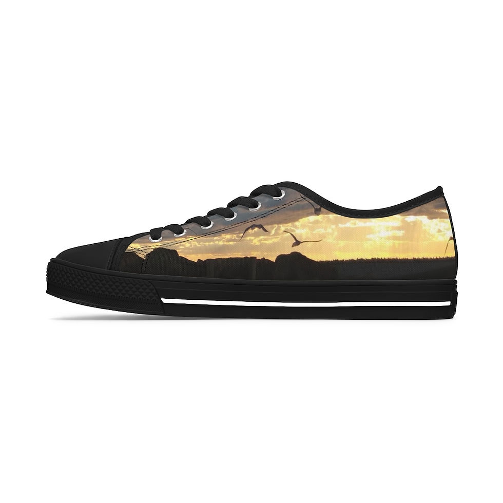 Thumbnail: Bespoke Seagulls & Clouds Women's Low Top Sneakers