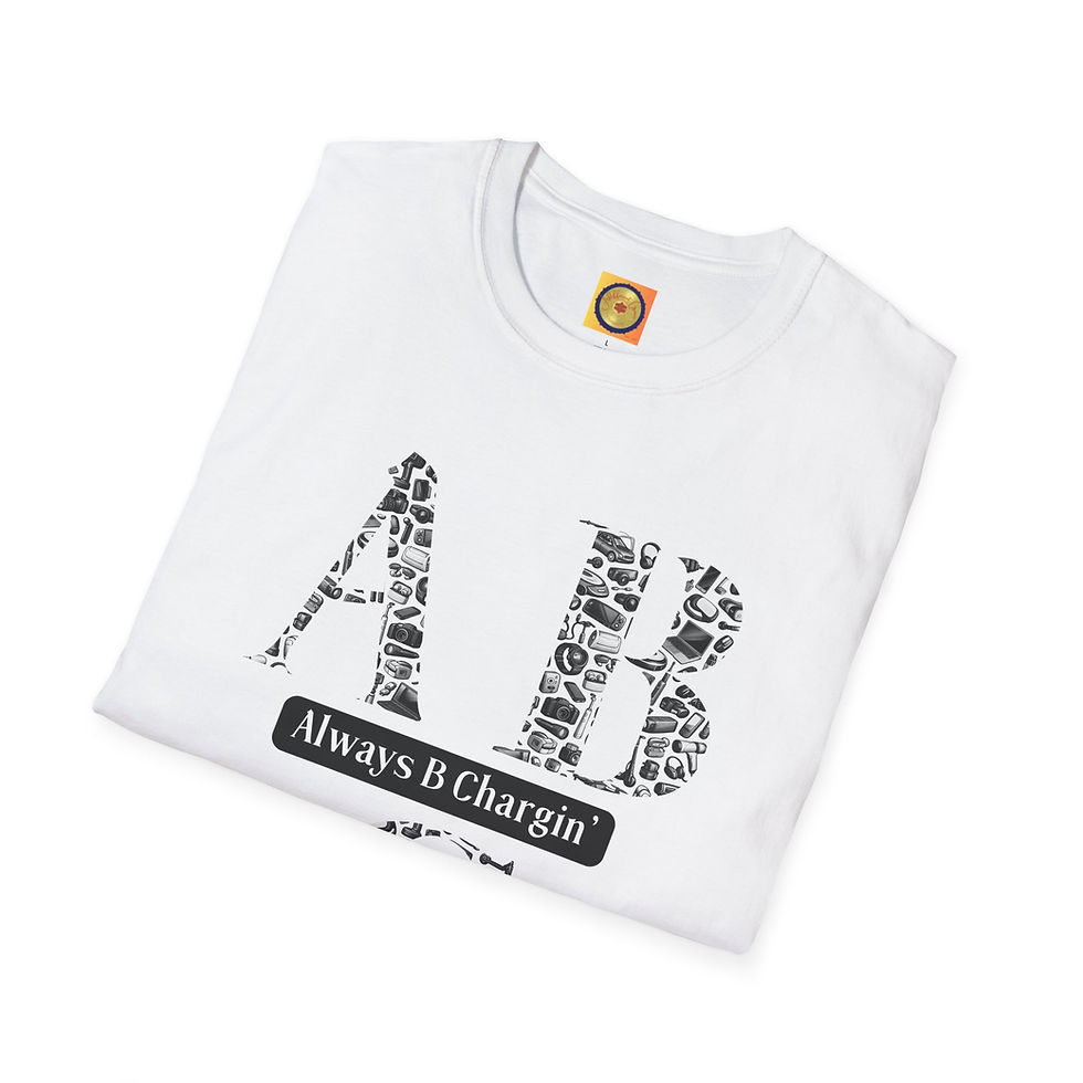 Thumbnail: ABC Always B Chargin Tech Lifestyle Graphic Tee, Gadget Lovers Gift Apparel