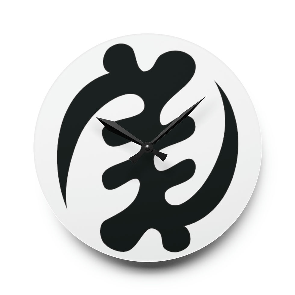 Thumbnail: Gye Nyame Symbol Acrylic Wall Clock: Timekeeping with Spiritual Significance