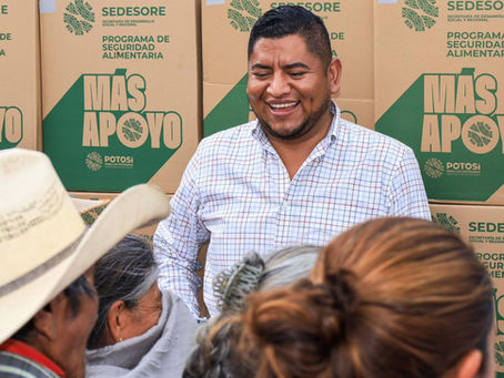 Ismael Hernández entrega apoyos alimentarios en comunidad Bledos para fortalecer la seguridad de las familias