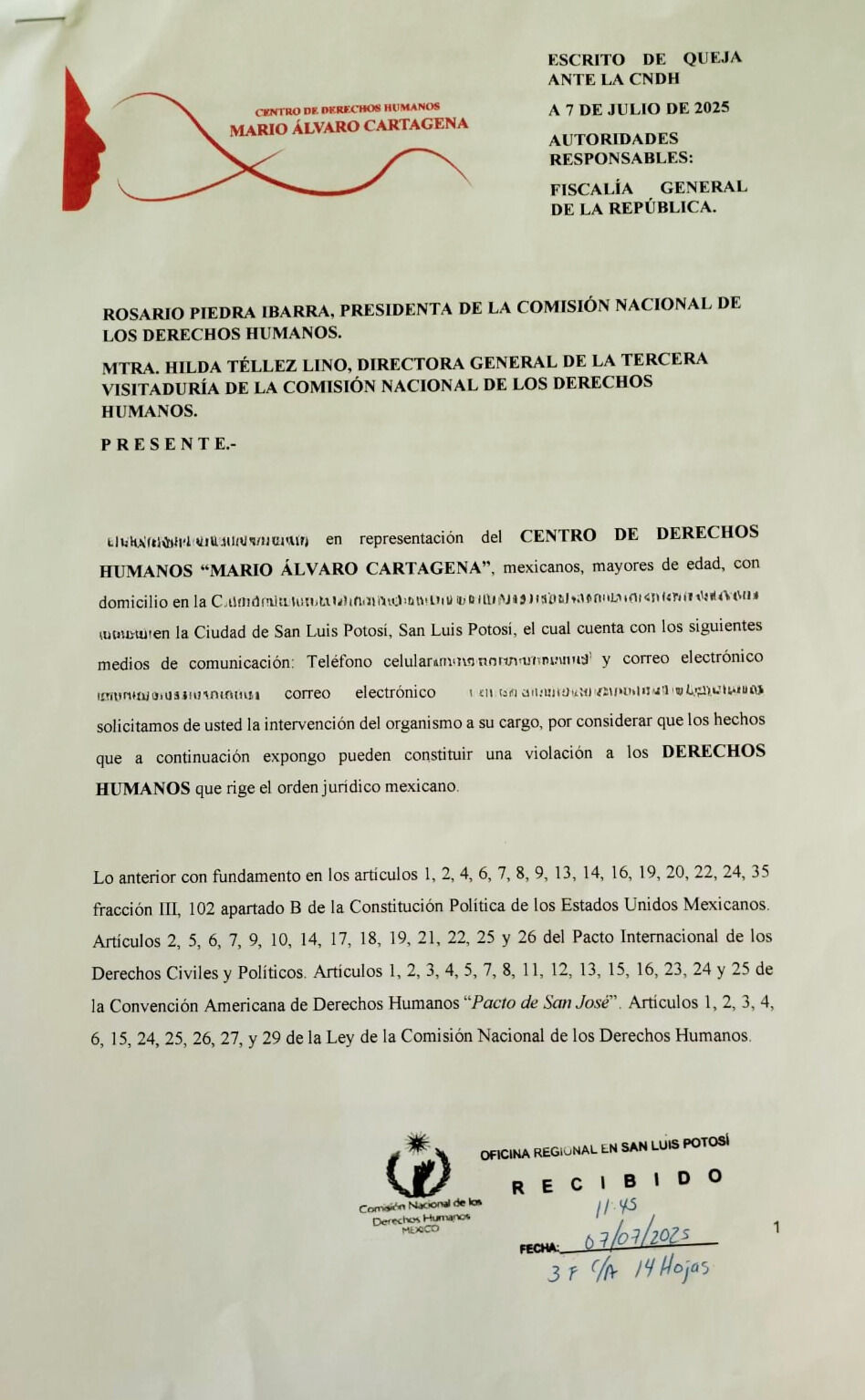 Presentan queja ante la CNDH por la detención del activista  y defensor de los pueblos indígenas, Miguel Ángel Guzmán Michel