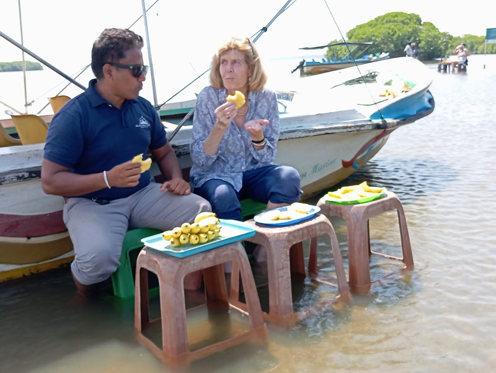 Roshan and the author enjoying some fresh fruit