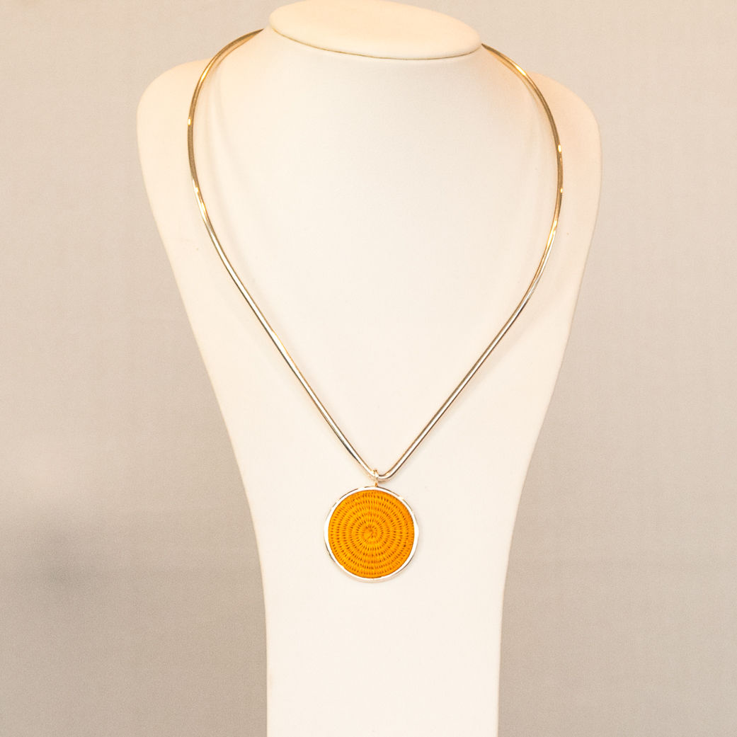 Sisal and Silver Choker (pumpkin)