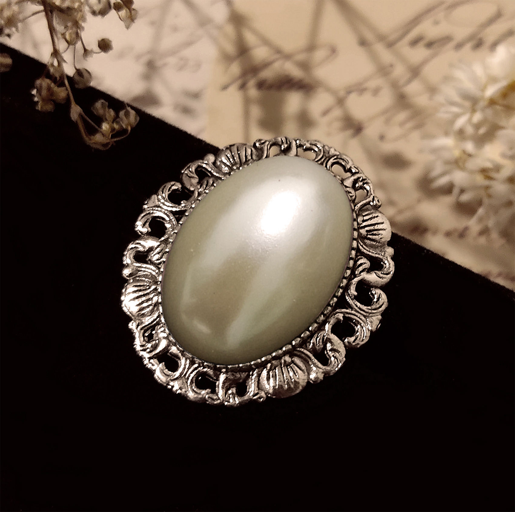 Anel Bélle Époque (Meia pérola)