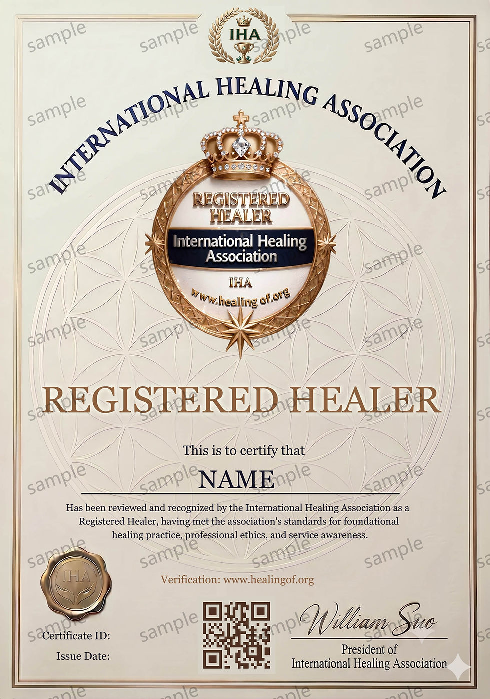 registered HEALER certify