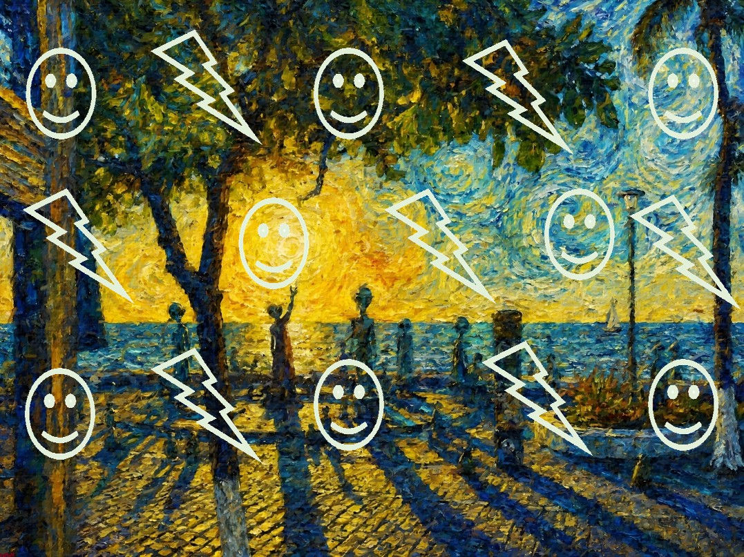 alien gathering sunset