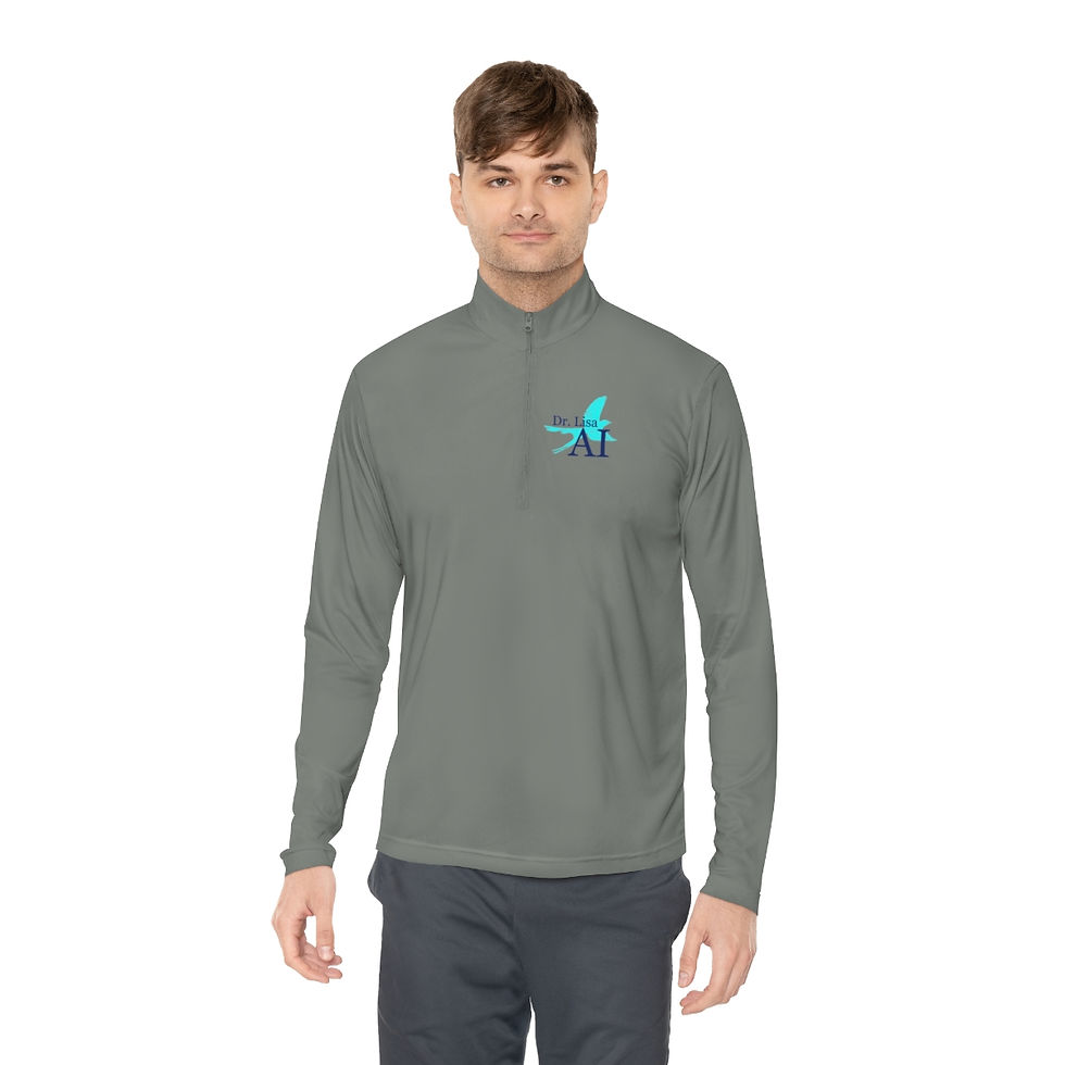 Thumbnail: Dr Lisa AI - Lt Blue Logo - Unisex Quarter-Zip Pullover