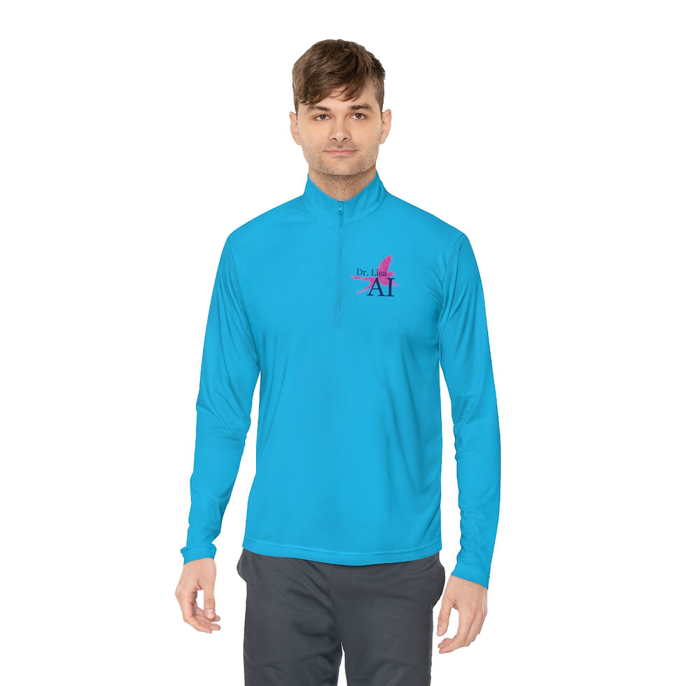Thumbnail: Dr Lisa AI - Pink Logo - Unisex Quarter-Zip Pullover