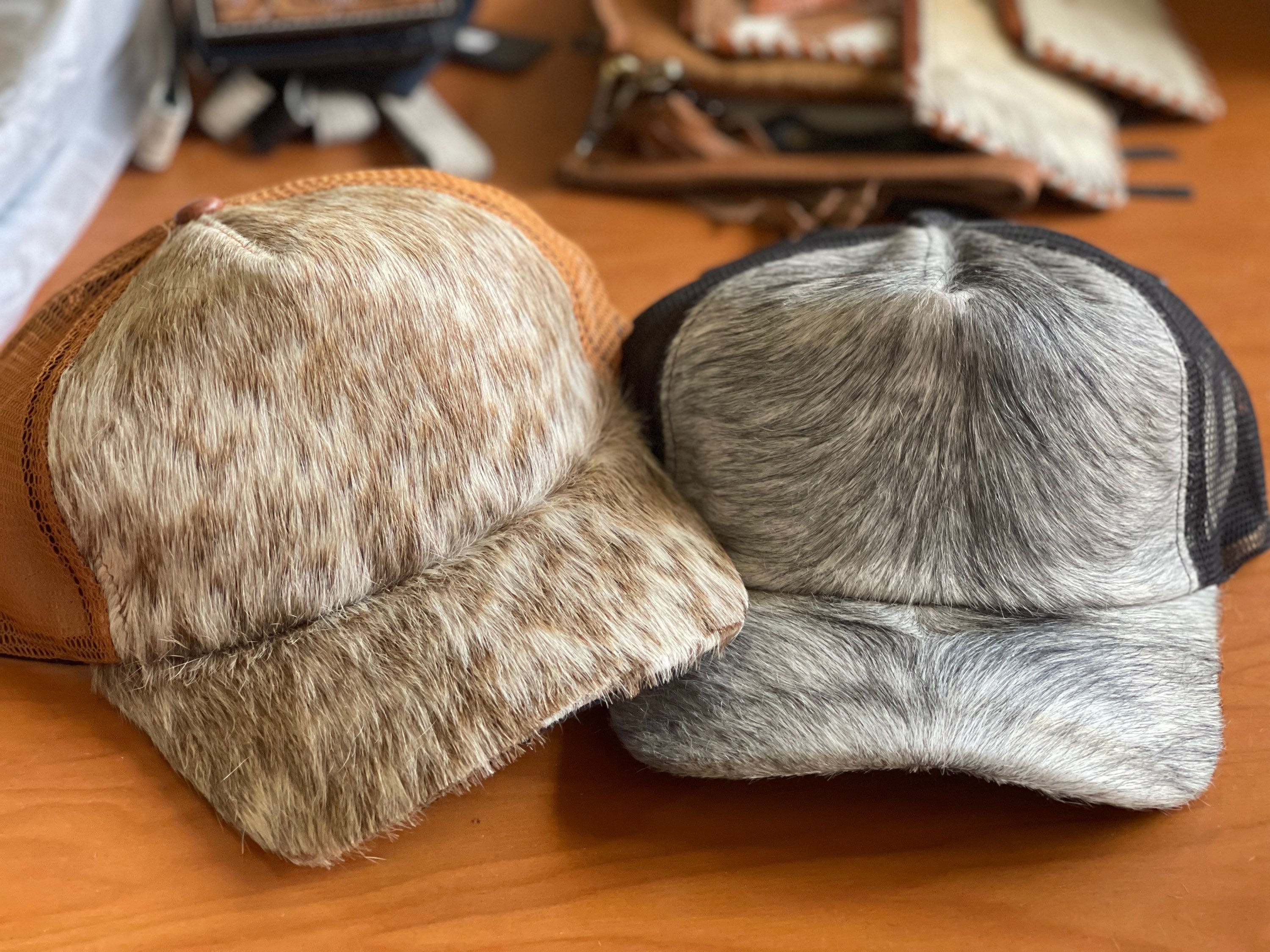 Cow hide baseball cap 