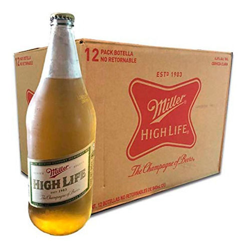 Cerveza Clara Miller High Life Botella 940 ml x 12 Pack