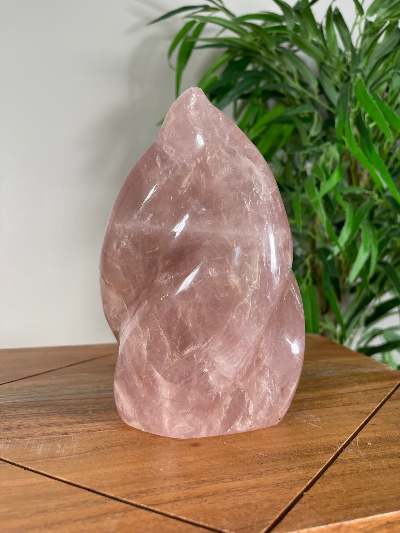 Large Rose Quartz Flame