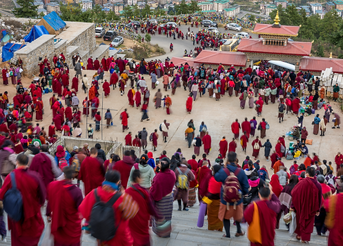 locals at festivals in Paro