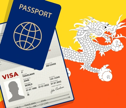 A photo of obtaining a Bhutanese visa with your passport