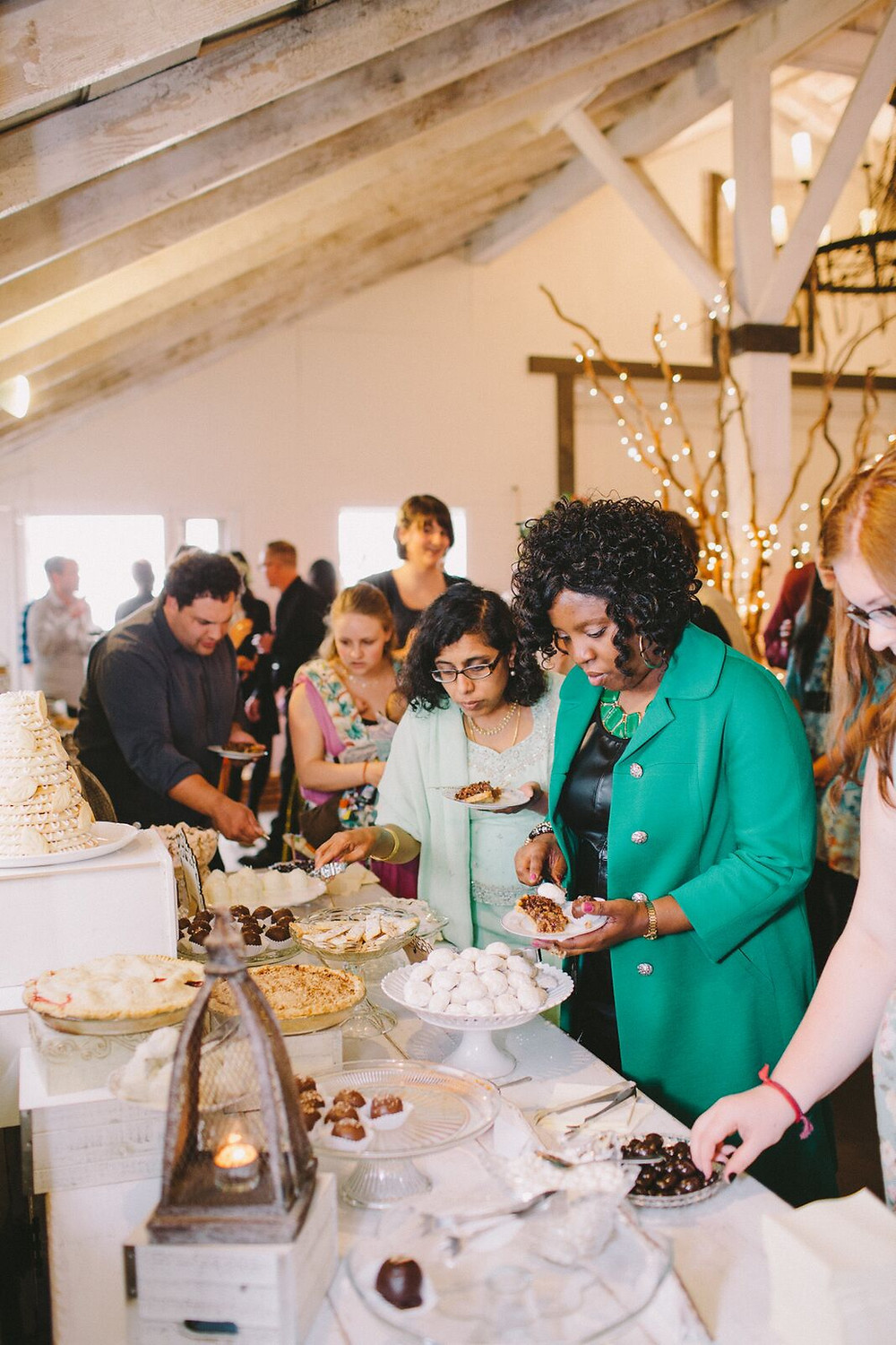 dessert station by twelve baskets catering at dairyland snohomish wedding venue