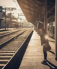 sunny day train station path ready brave person.jpg