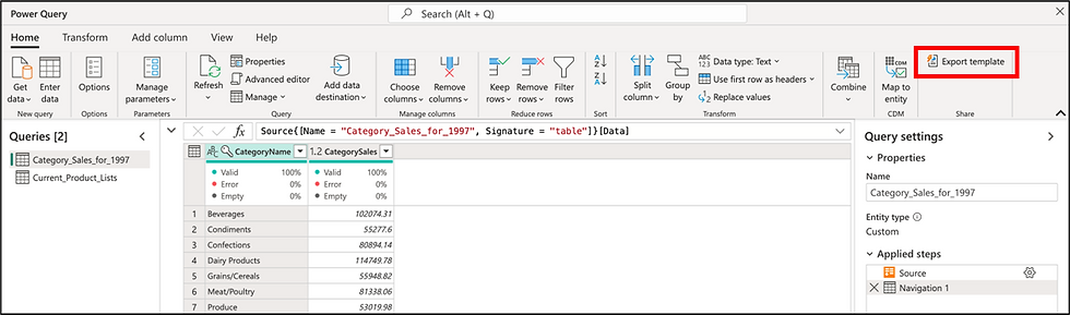 Power Query Ribbon