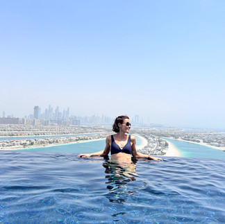 Widok z hotelu Royal Atlantis na Palm Jumairah, czerwiec, ZEA, Adventurous Camel