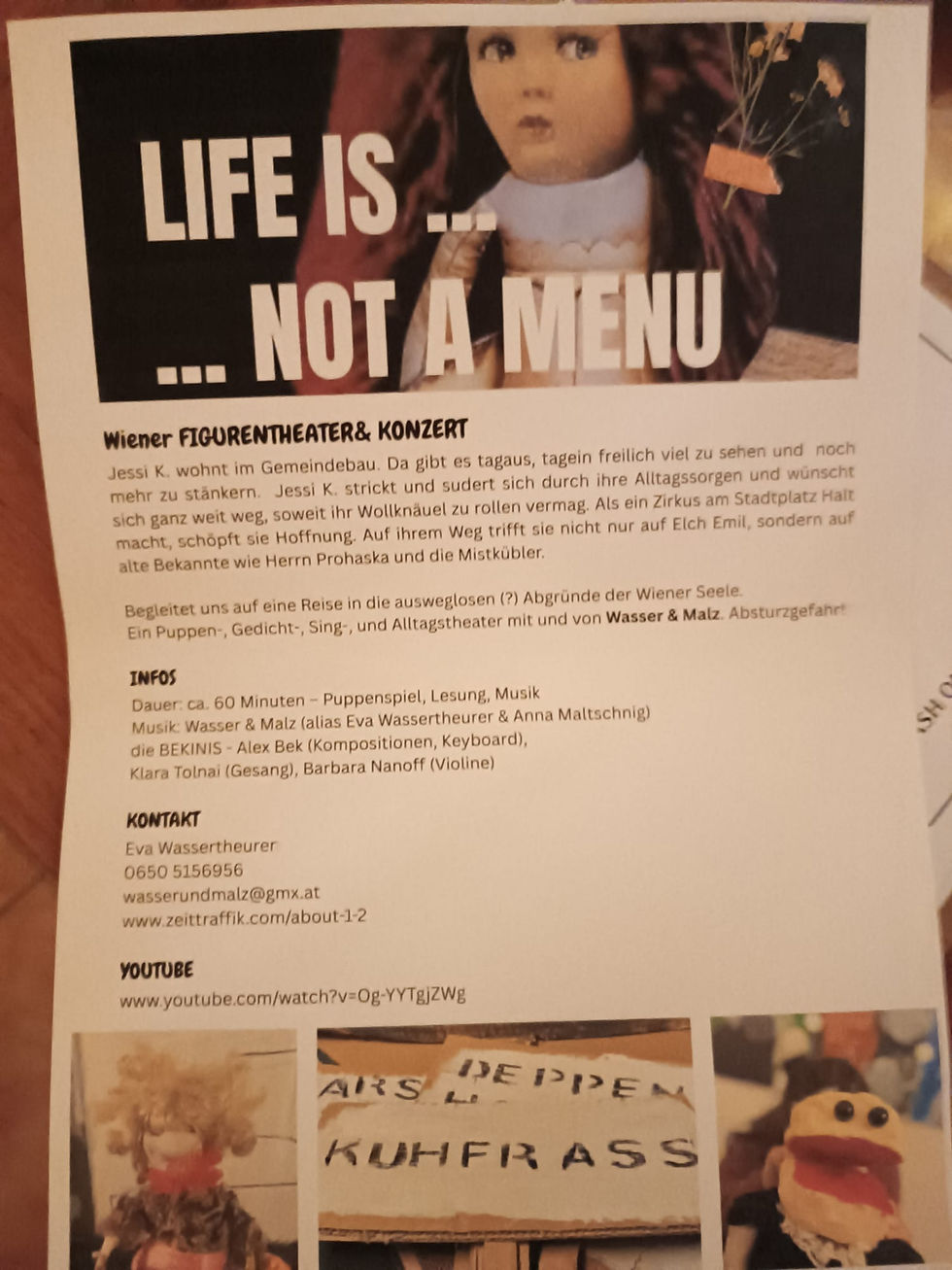 Wiener Figurentheater & Konzert / Life is... Not A Menu
