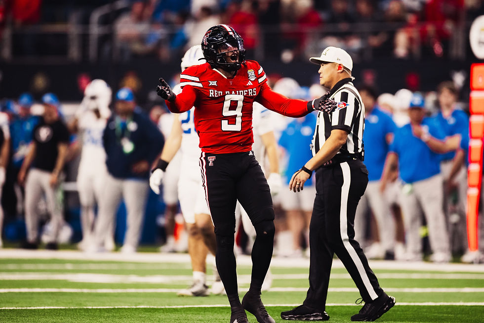 Texas Tech player celebrating a play