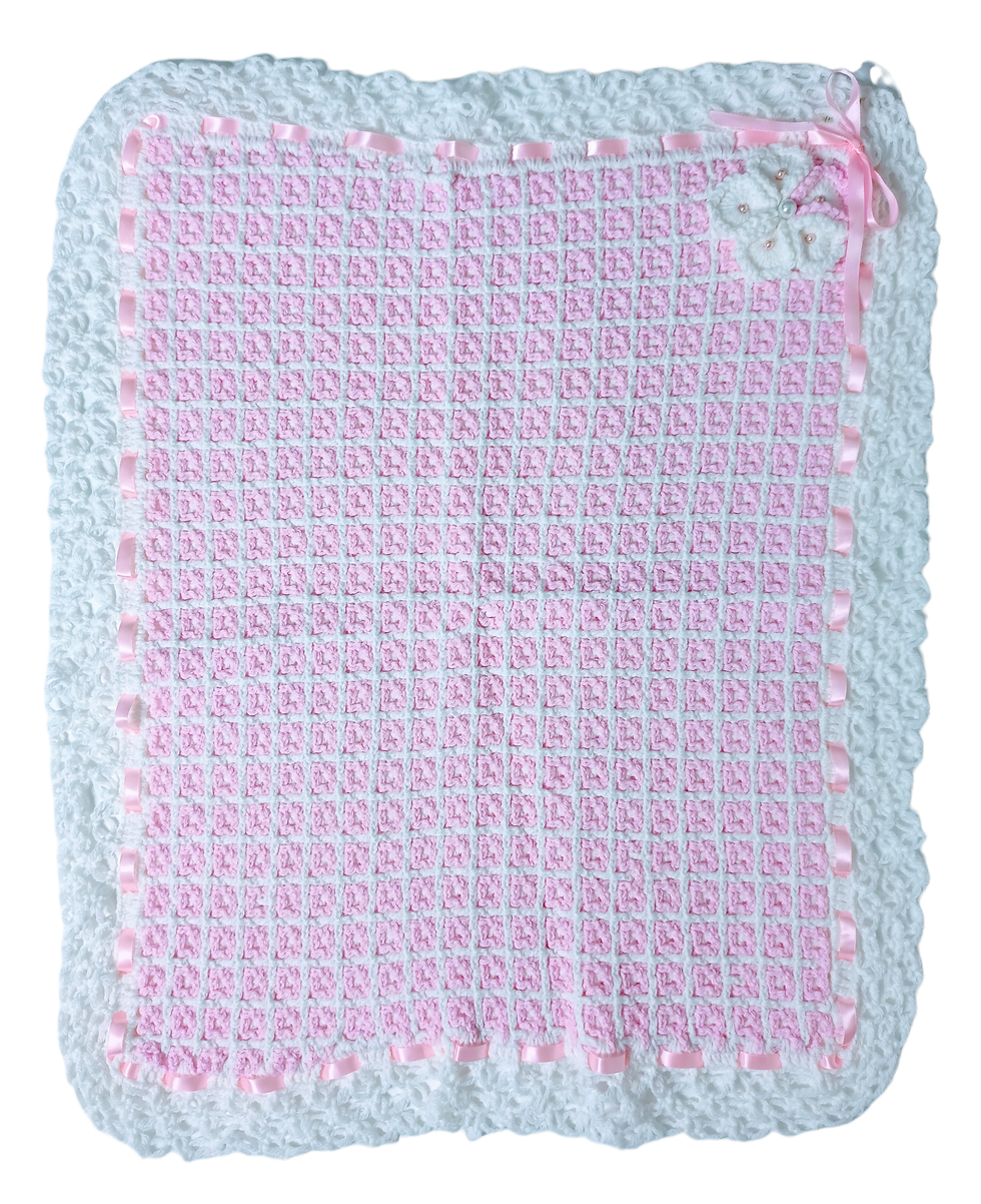 Thumbnail: Lovely Pink & White Blanket, Hat, Shoes Set
