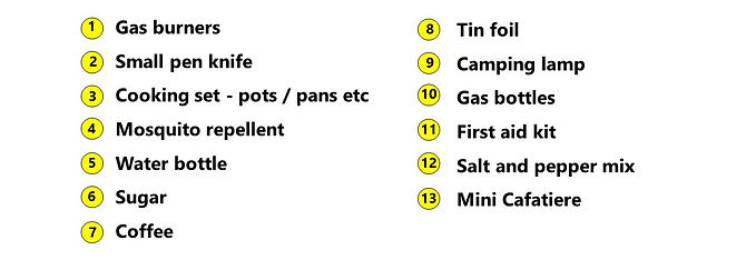 Cooking kit & first aid