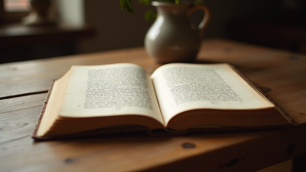 Vue rapprochée d’un manuscrit ancien posé sur une table en bois