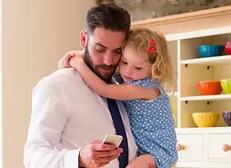 Before-and-after image of a young parent transitioning from a service job to a professiona