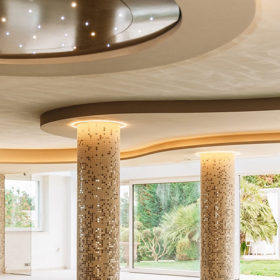 DUNE - lampThe circular metallic chandelier custom design and made to mimics a starry night sky  (2)