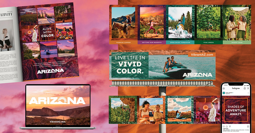 Vibrant Arizona marketing materials and digital ads