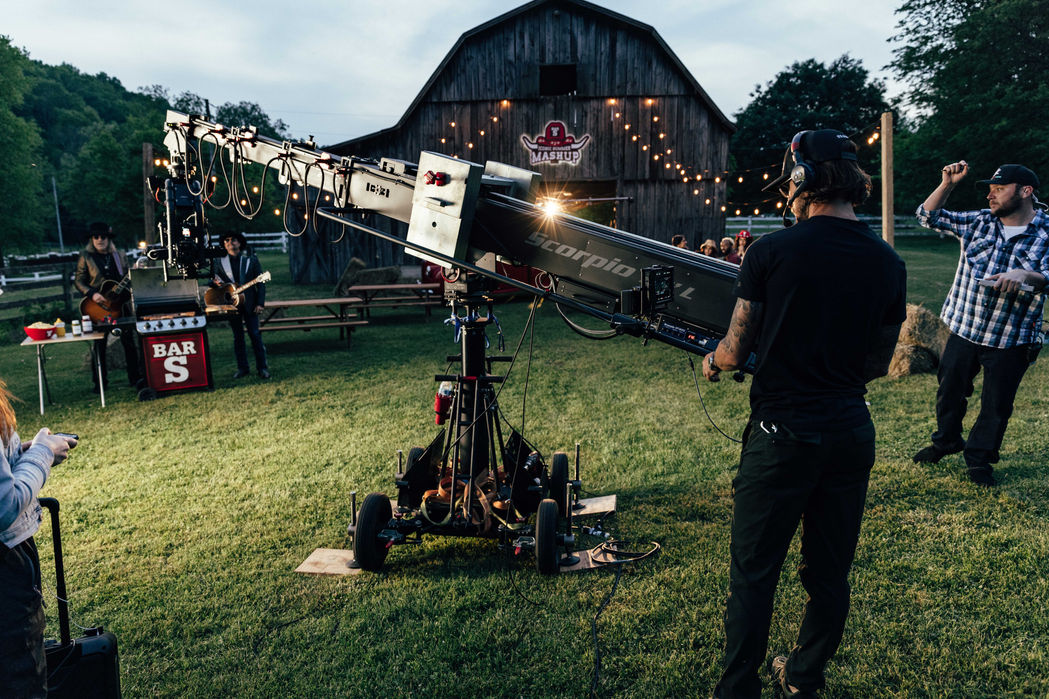 Behind the scenes image of Heart and Soul crew at work