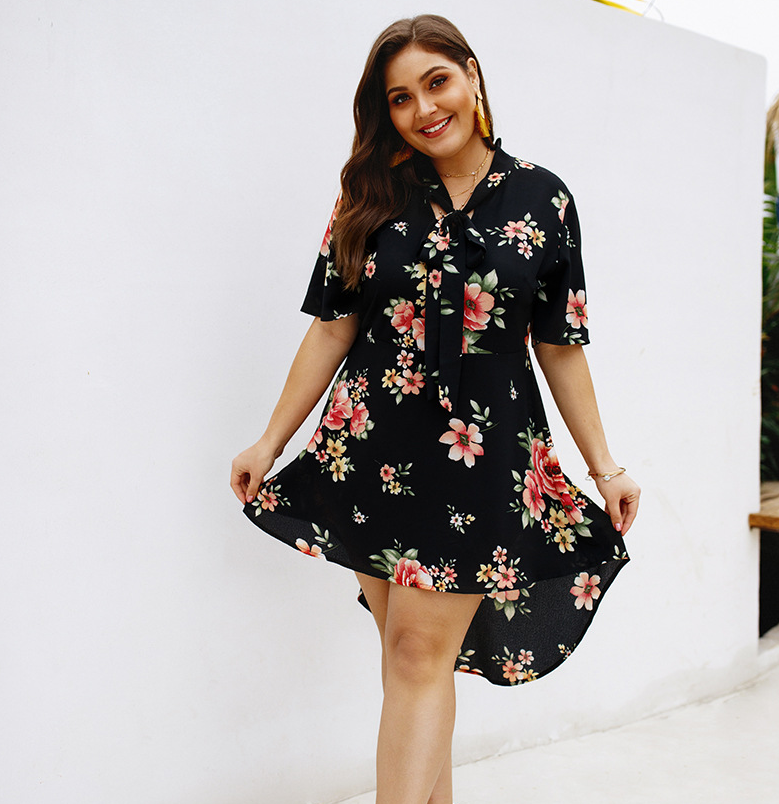 Thumbnail: Explosion models 2021 spring and summer elegant print dress